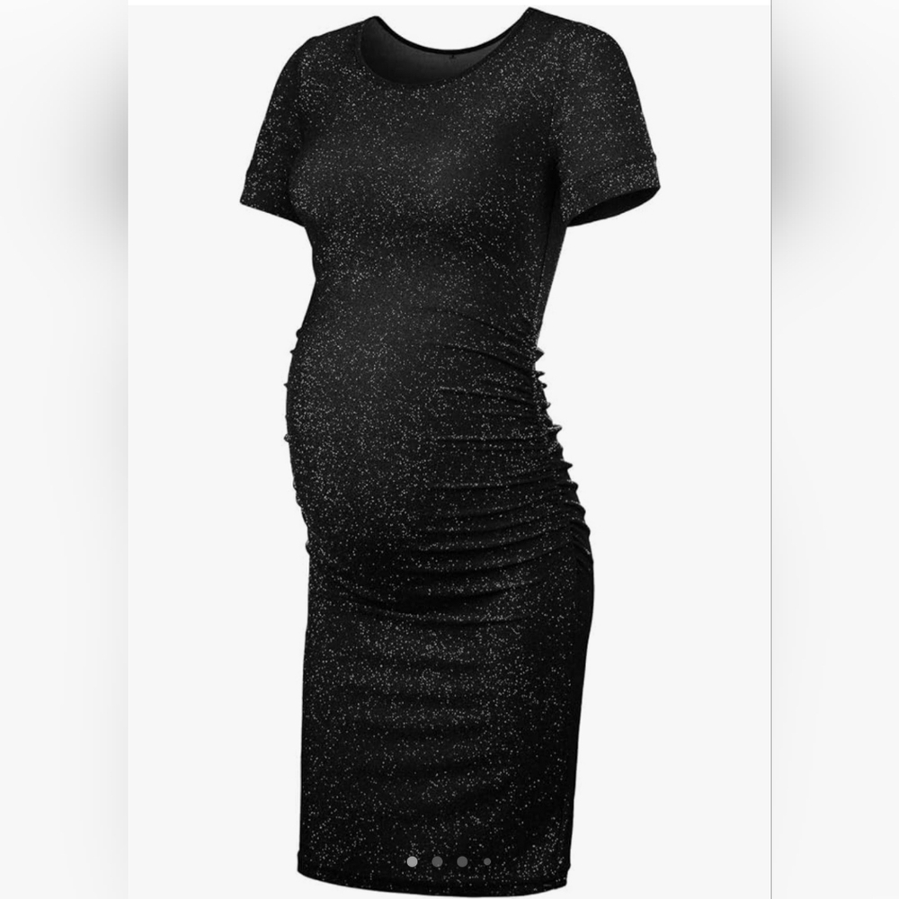 Maternity black sparkly dress, size L, By Kim S.